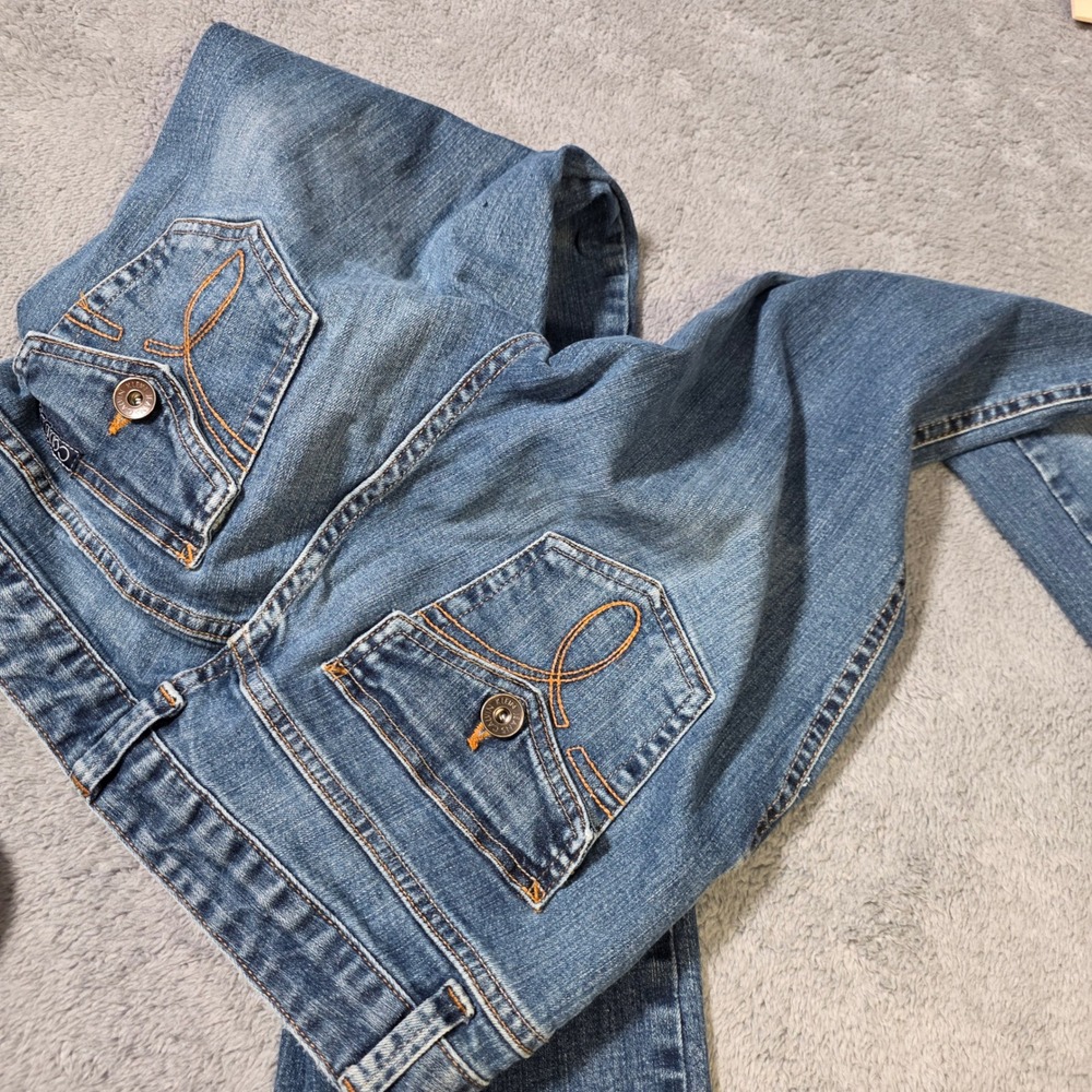Calvin Klein Womens 29/8 Lean Boot Jeans Blue Medium Wash Flap Pocket Stretch - Picture 8 of 8